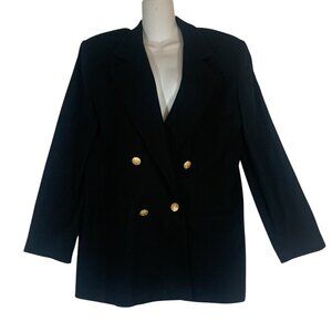 Stephanie Andrews Wool Peacoat Blazer Ladies Sz 14 Black